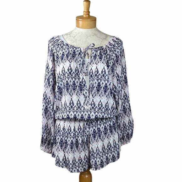 Eberjey Rumba Reed Short Romper Ikat Pink Blue M/L - Picture 10 of 11